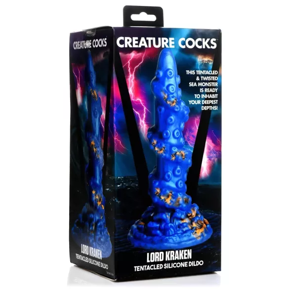 Creature Cocks Kraken - spiral dildo - bläckfiskarm - 21cm guldblå