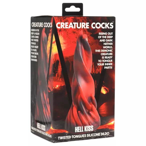 Creature Cocks Hell Kiss - dildo med spiral - silikon - 19 cm - röd