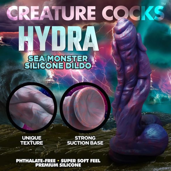 Creature Cocks Hydra - dildo med sugkopp - silikon - 27 cm - lila