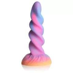   Creature Cocks - dildo med ljus unikornhorn - silikon lila rosa
