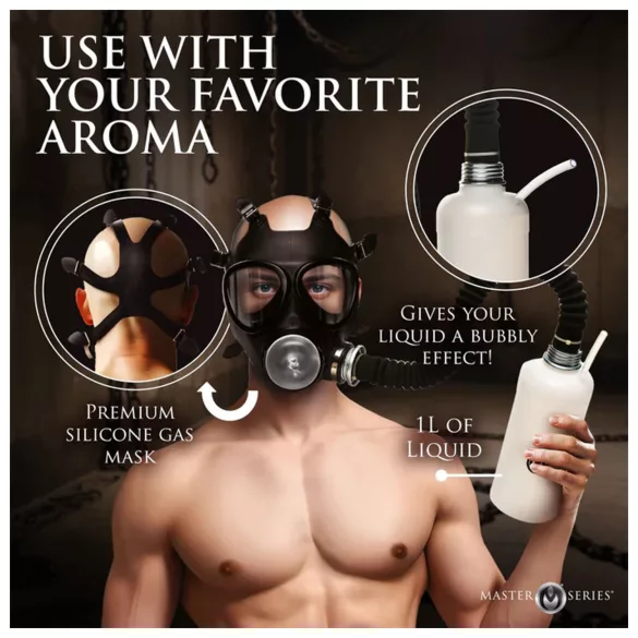 XR Brands - 2i1 sugmask och aromainhalator - svart