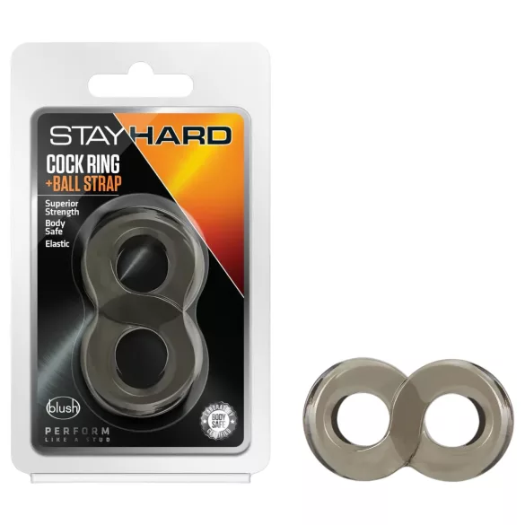 Stay Hard - penisring och pungband - silikon - grå