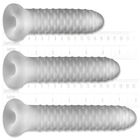 Fat Boy - penissleeve - struktur med rutmönster - vit 19cm