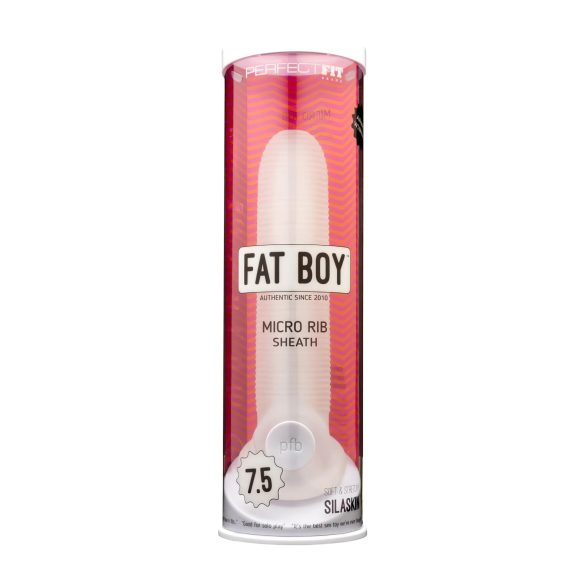 Fat Boy - penissleeve ribbad - 19 cm - vit