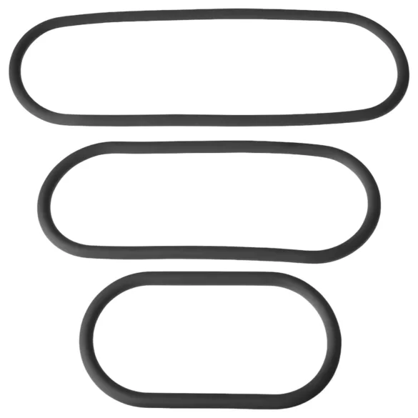 Perfect Fit - penisring set - tunn, svart silikon (3-pack)