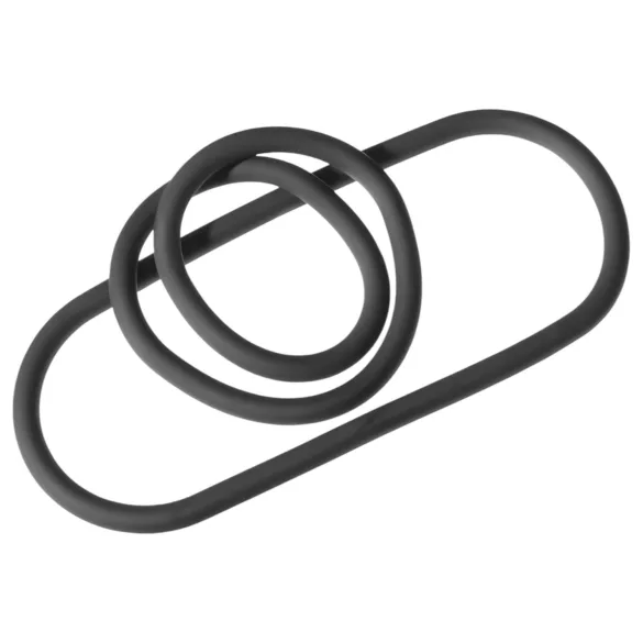 Perfect Fit - penisring smal - svart silikon 22cm
