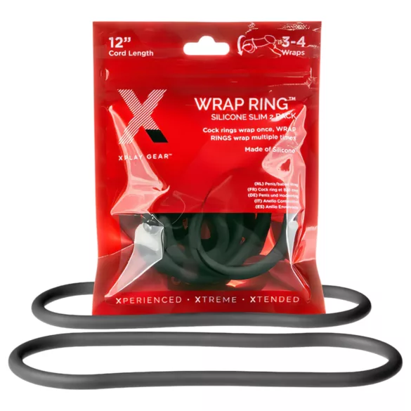 Perfect Fit Slim Wrap 12 - Tunn Penisring - Svart (30cm)