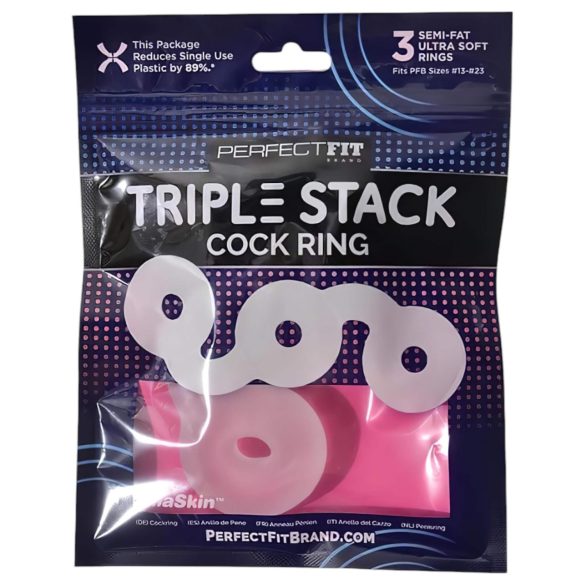 Perfect Fit Triple - penisring set - 3-pack - vit