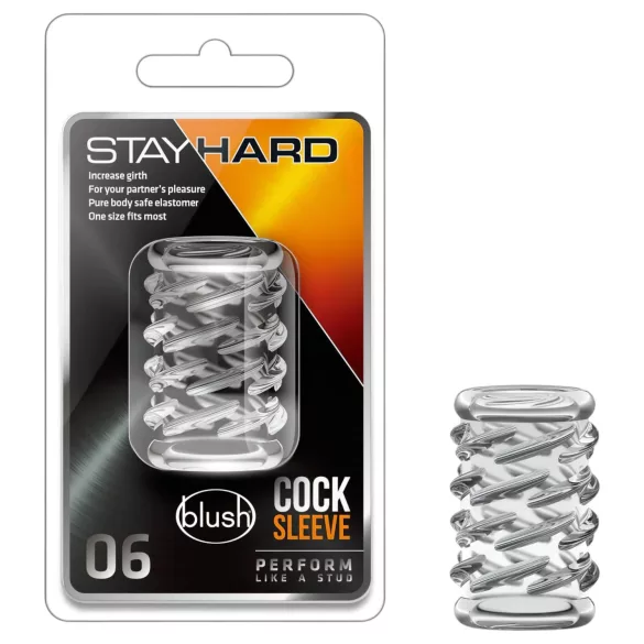 Stay Hard - penismanschett - mönstrad - transparent