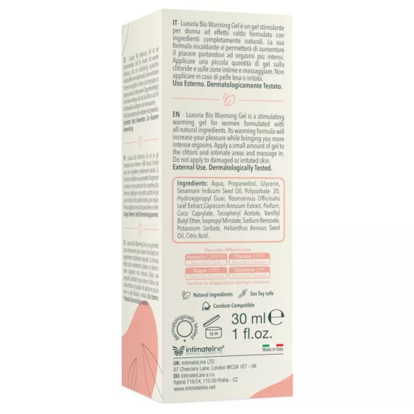 Intimateline Luxuria BIO - värmande stimulerande gel för kvinnor (30 ml)