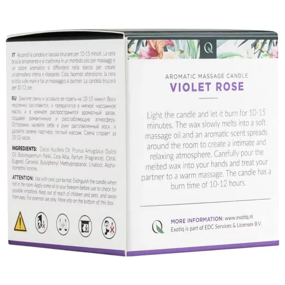 Exotiq Violet Rose - massage­ljus (60 g)