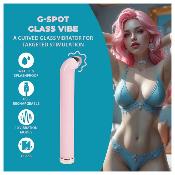Loveline - G-punkts glasvibrator (rosa)