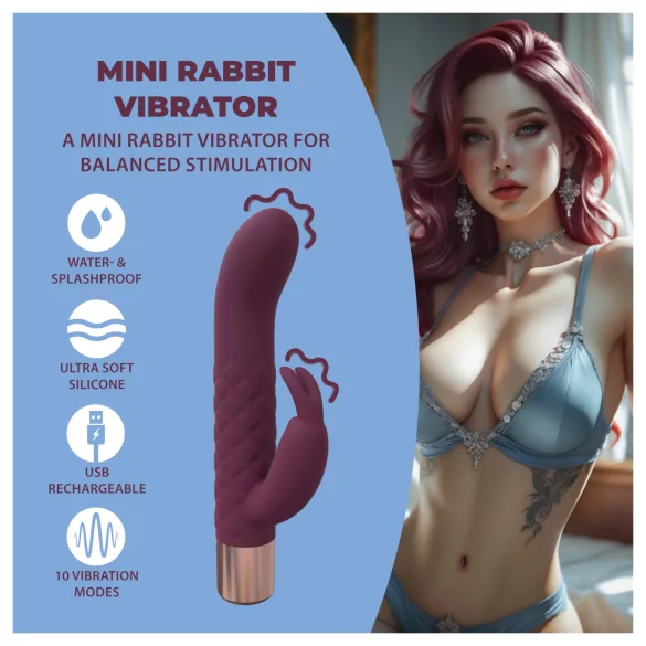 Loveline - mini kaninvibrator (röd)