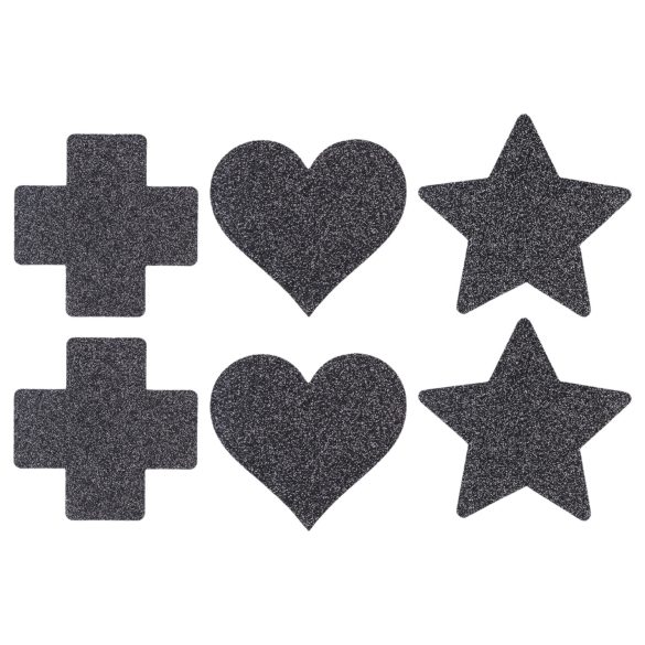 Le Désir - bröstvårtspasties set - 3 par - svart