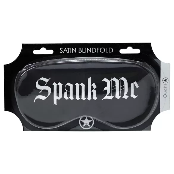 Ouch! - Satengögonmask med texten ”Spank Me” (svart)