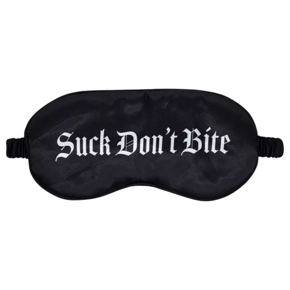 Ouch! - Satängögonmask med texten "Suck Don't Bite" (svart)