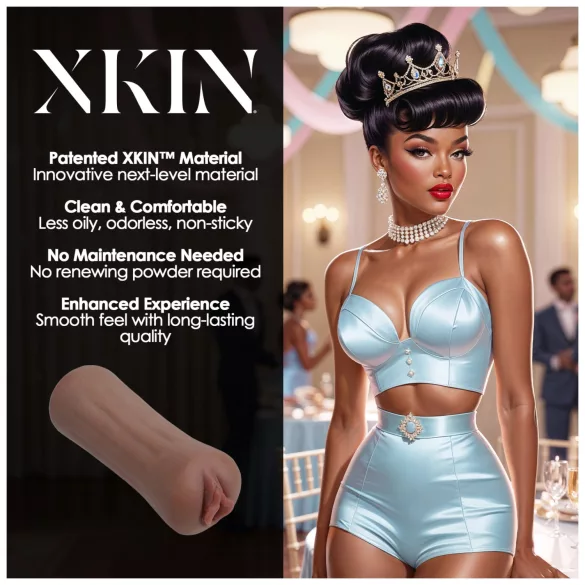 XKIN Beauty Queen Lulu - realistisk onanidocka/fickfitta (mörk natur)