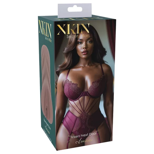 XKIN Next Door Amani - realistisk onanidocka vagina (mörk natur)