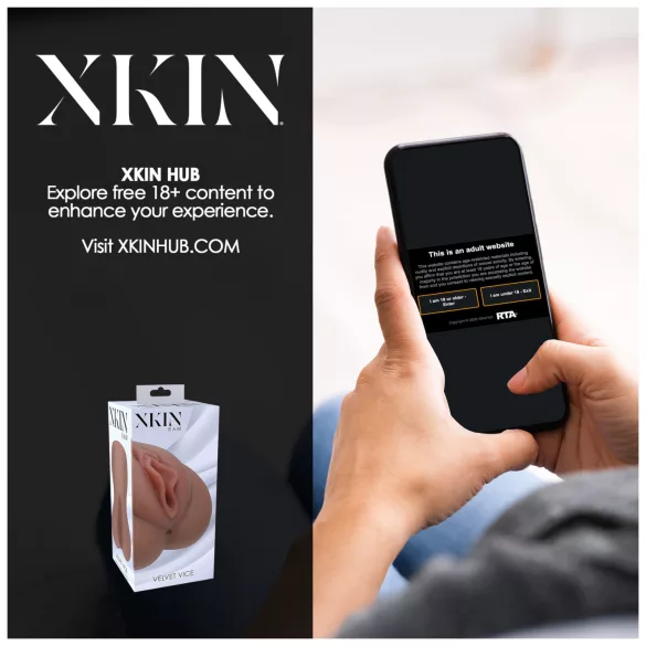 XKIN - naturtrogen konstgjord vagina - L (mörk natur)