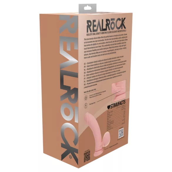 RealRock - realistisk vibrator med dubbel densitet (hudfärgad) - 18 cm