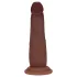 RealRock - dubbeldensitets realistisk dildo (brun) - 15,5 cm