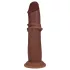 RealRock - dubbeldensitets realistisk dildo (brun) - 15,5 cm