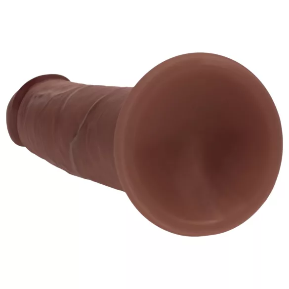 RealRock - dubbeldensitets realistisk dildo (brun) - 15,5 cm