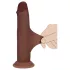 RealRock - dubbeldensitets realistisk dildo (brun) - 15,5 cm