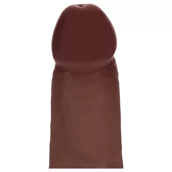 RealRock - dubbeldensitets realistisk dildo (brun) - 15,5 cm