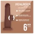 RealRock - dubbeldensitets realistisk dildo (brun) - 15,5 cm
