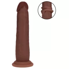   RealRock - realistisk dildo med dubbel densitet (brun) - 18,5 cm