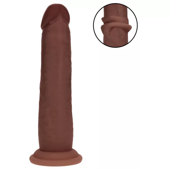 RealRock - realistisk dildo med dubbel densitet (brun) - 18,5 cm