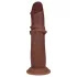 RealRock - realistisk dildo med dubbel densitet (brun) - 18,5 cm