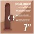 RealRock - realistisk dildo med dubbel densitet (brun) - 18,5 cm
