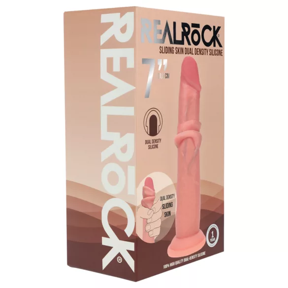 RealRock - realistisk dildo med dubbel densitet (hudfärgad) - 18,5 cm