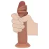 RealRock - verklighetstroget dildo med dubbel densitet (solbränd) - 18,5 cm