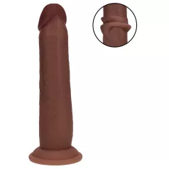   RealRock - realistisk dildo med dubbel densitet (brun) - 20,5 cm