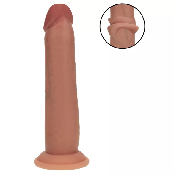 RealRock - realistisk dildo med dubbel densitet (solbrun) - 20,5 cm
