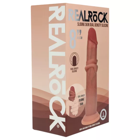 RealRock - realistisk dildo med dubbel densitet (solbrun) - 20,5 cm