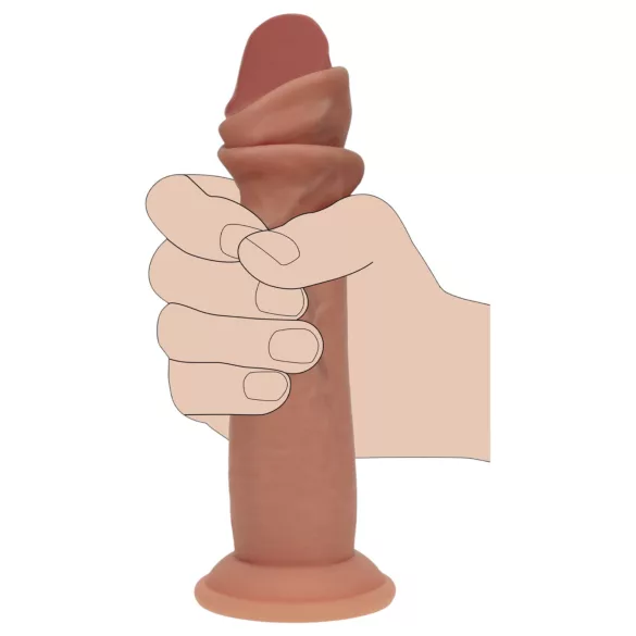 RealRock - realistisk dildo med dubbel densitet (solbrun) - 20,5 cm