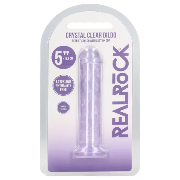 RealRock - naturtrogen dildo med sugkopp (lila) - 12,7 cm