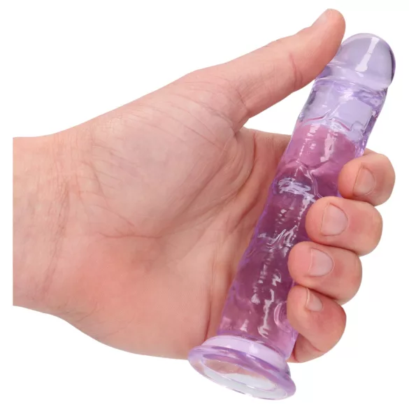 RealRock - naturtrogen dildo med sugkopp (lila) - 12,7 cm