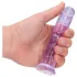 RealRock - naturtrogen dildo med sugkopp (lila) - 12,7 cm
