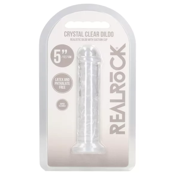 RealRock - realistisk dildo med sugpropp (genomskinlig) - 12,7 cm