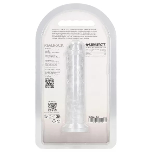 RealRock - realistisk dildo med sugpropp (genomskinlig) - 12,7 cm