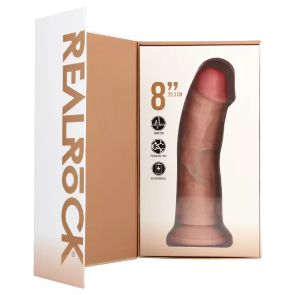 RealRock - dildo med sugkopp - naturfärg - 20,5 cm