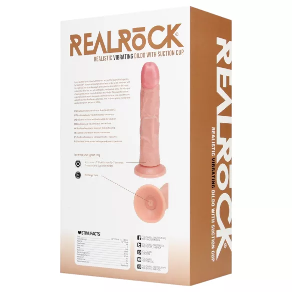 RealRock - dildo med sugkopp - naturfärg - 20,5 cm
