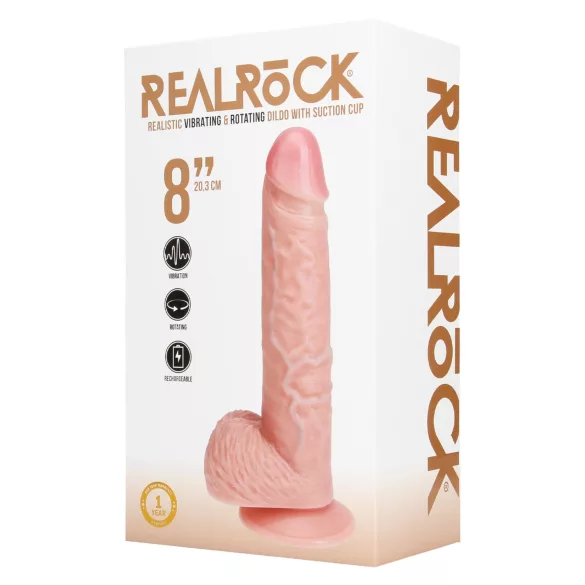 RealRock - roterande vibrator (natur, 20,5 cm)