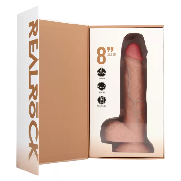RealRock - roterande vibrator (natur, 20,5 cm)