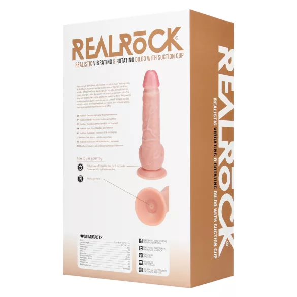 RealRock - roterande vibrator (natur, 20,5 cm)